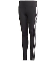 adidas 3 Stripes High Rise - pantaloni fitness - bambina, Black