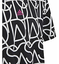 adidas Brand Love Print Cotton Cropped - T-Shirt - Mädchen, Black/White
