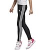 adidas Equip 3 Stripes - pantaloni lunghi fitness - ragazza, Black/White