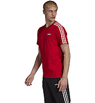 adidas Essentials 3 Stripes - T-shirt fitness - uomo, Red