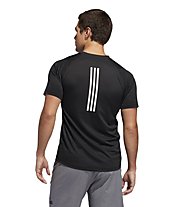 adidas Freelift Sport Fitted Three Stripes - t-shirt fitness - uomo, Black
