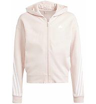 adidas Future Icons 3 Stripes Full Zip Jr - felpa con cappuccio - ragazza, Light Pink