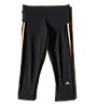 adidas Response 3/4 Tights W - Pantaloni Running, Black/Light Orange