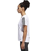 adidas Run 3 Stripes Tee - Laufshirt - Damen, Black