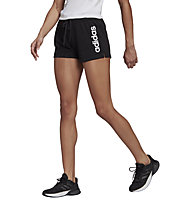 adidas W Lin FT - pantaloni corti fitness - donna, Black/White