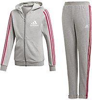 adidas Hooded Cotton Tracksuite - Trainingsanzug - Kinder, Grey