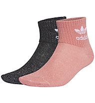 adidas Originals Full-Glitter Mid-Ankle - calzini fitness (2 paia), Black/Pink