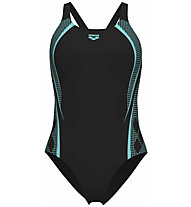 Arena Pro Back Graphic W - costume intero - donna, Black/Light Blue