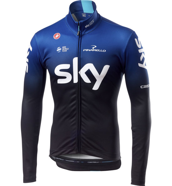 Castelli Team Sky 2019 Long Sleeve Thermal Radtrikot langarm Herren Sportler