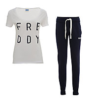 Freddy Pantaloni + T-shirt ginnastica donna, Anthracite/White