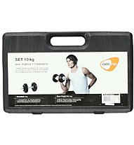 Get Fit 10 Kg Set + Plastic Box - set manubri fitness, Black/Chrome