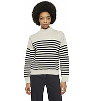 Knowledge Cotton Micro Bubble Stripe W - Pullover - Damen, White/Black