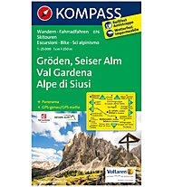 Kompass Carta N.076: Val Gardena, Alpe di Siusi 1:25.000, 1:25.000