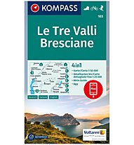Kompass Carta N.103: Le Tre Valli Bresciane 1:50.000, 1:50.000