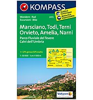 Kompass Karte N.2472: Marciano, Todi, Terni, Amelia, Narni 1:50.000, 1:50.000