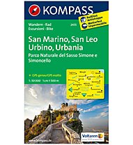 Kompass Carta N.2455: San Marino, San Leo, Urbino, Urbania 1:50.000, 1:50.000