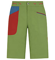 La Sportiva Belay M - pantaloni corti arrampicata - uomo, Green/Red/Light Blue