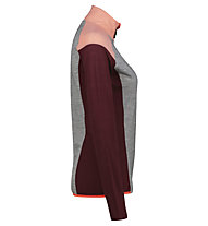 Meru Vordingborg W - Fleecepullover - Damen, Grey/Dark Red/Orange