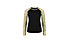 Mons Royale Bella Tech LS - maglietta tecnica a maniche lunghe - donna, Black/Beige/Yellow