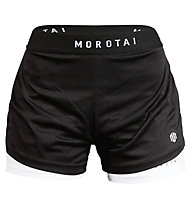 Morotai Naka - pantaloni corti fitness - donna, Black/White
