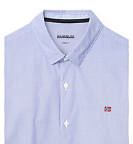 Napapijri Girb Stripe - Langarm-Hemd Freizeit - Herren, Light Blue/White