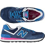 New Balance WL574 Suede Mesh - Sneaker - Damen, Blue/Pink