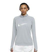Nike Dri-FIT Swoosh Run - Laufshirt Langarm - Damen , Grey/White