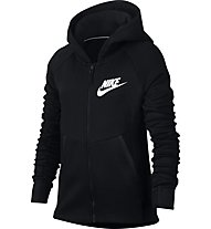 Nike Girls' Nike Sportswear Tech Fleece Hoodie - felpa fitness - ragazza, Black