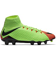 Nike Hypervenom Phatal III Dynamic Fit (FG) - scarpe da calcio terreni compatti, Electric Green/Hyper Orange