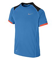 Nike Miler SS Crew YTH Trainingshirt, Photo Blue/Black/Reflective