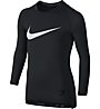 Nike Pro Compression Top - maglia fitness manica lunga - ragazzo, Black