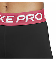 Nike Pro Mid Rise Mesh W - pantaloni fitness - donna, Black/Pink