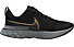 Nike React Infinity Run Flyknit 2 - scarpe running neutre - uomo, BLACK/METALLIC GOLD-SMOKE GREY