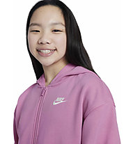 Nike Sportswear Club Fleece Jr - felpa con cappuccio - ragazza, Pink