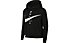 Nike Swoosh W's Brushed Fleece - felpa con cappuccio - donna, Black/White