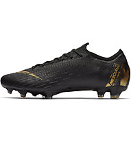 Nike Vapor 12 Elite FG - scarpe da calcio terreni compatti, Black/Gold