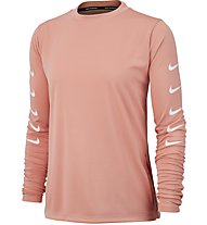 Nike Swoosh Running Top - Langarmlaufshirt - Damen, Rose