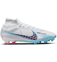 Nike Zoom Mercurial Superfly 9 Elite FG - scarpe da calcio per terreni compatti - uomo, White/Blue