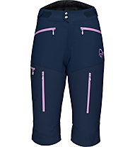 Norrona Fjora Flex 1 - pantaloni corti trekking - donna, Blue/Pink