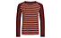 Odlo Active Warm Eco Stripes - maglietta tecnica - bambino, Dark Red/Orange