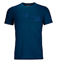 Ortovox 185 Merino Logo Spray TS - T-Shirt - uomo, Blue