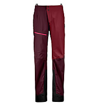 Ortovox 3L Ortler - pantaloni scialpinismo - donna, Dark Red