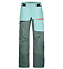 Ortovox 3L Ravine Shell W - pantaloni freeride - donna, Green/Light Blue