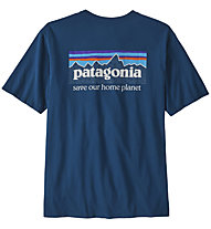Patagonia P-6 Mission Regenerative Organic Pilot Cotton - T-shirt - uomo, Blue/White