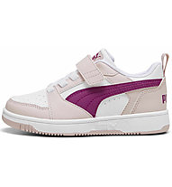 Puma Rebound V6 Jr - Sneakers - Mädchen, White/Pink/Purple