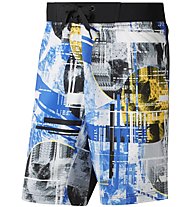 Reebok WOR Moonshift Board - pantaloni corti fitness - uomo, Light Blue/Yellow/White