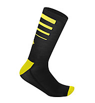 rh+ Calzini bici Feel 15 Sock, Black/Fluo Yellow