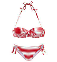 S.Oliver Wire-Bandeau Cup B - Bikini - Damen, Red/White