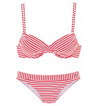 S.Oliver Wire-Bikini Cup C - costume - donna, Red/White