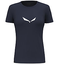 Salewa Solid Dri-Release - T-shirt trekking - donna, Dark Blue/White/Dark Blue